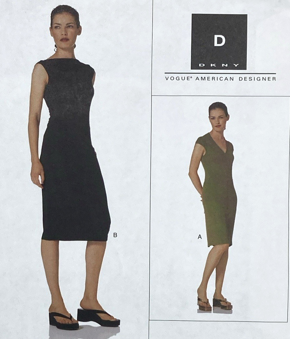 Vogue 2091 DKNY Donna Karan Knit Minimalist Dress Pattern Sz 14 16 18 UNCUT FF
